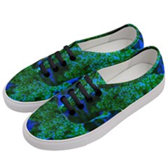 Blue And Green Sumac Bloom Women s Classic Low Top Sneakers by okhismakingart