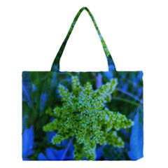 Lime Green Sumac Bloom Medium Tote Bag by okhismakingart