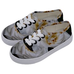 White Angular Rose Kids  Classic Low Top Sneakers by okhismakingart