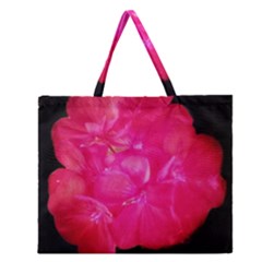 Single Geranium Blossom Zipper Large Tote Bag