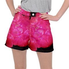 Single Geranium Blossom Stretch Ripstop Shorts