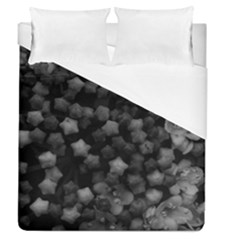 Floral Stars -black And White Duvet Cover (queen Size)
