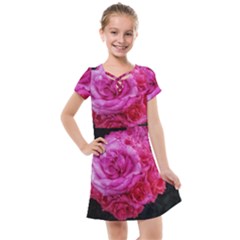 Bunches Of Roses (close Up) Kids  Cross Web Dress by okhismakingart