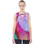 Red purple green ink            Cut Out Tank Top