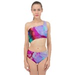 Red purple green ink          Spliced Up Swimsuit