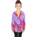 Red purple green ink            Kids  Double Breasted Button Coat