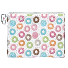 Donut Pattern With Funny Candies Canvas Cosmetic Bag (xxl) by genx