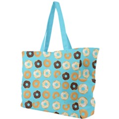 Donuts Pattern With Bites Bright Pastel Blue And Brown Simple Shoulder Bag by genx