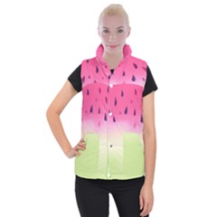 Watermelon Pastel Gradient Pink Watermelon Pastel Gradient Women s Button Up Vest by genx