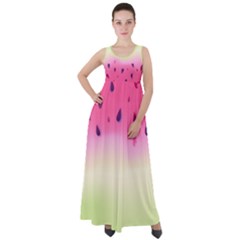Watermelon Pastel Gradient Pink Watermelon Pastel Gradient Empire Waist Velour Maxi Dress by genx