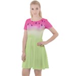 Watermelon Pastel Gradient Pink Watermelon Pastel Gradient Cap Sleeve Velour Dress 