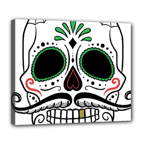 Day Of The Dead Skull Sugar Skull Deluxe Canvas 24  X 20  (stretched) by Sudhe