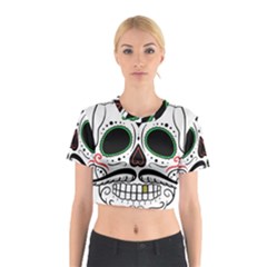 Day Of The Dead Skull Sugar Skull Cotton Crop Top by Sudhe