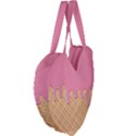 Ice Cream Pink melting background with beige cone Giant Heart Shaped Tote View4