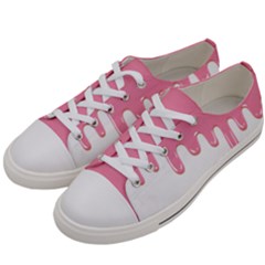Ice Cream Pink Melting Background Men s Low Top Canvas Sneakers by genx