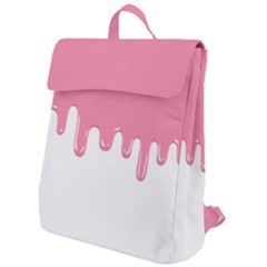 Ice Cream Pink Melting Background Flap Top Backpack by genx