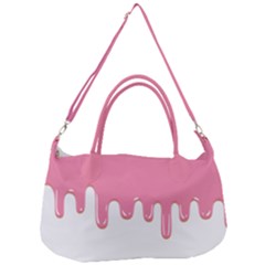 Ice Cream Pink Melting Background Removal Strap Handbag by genx