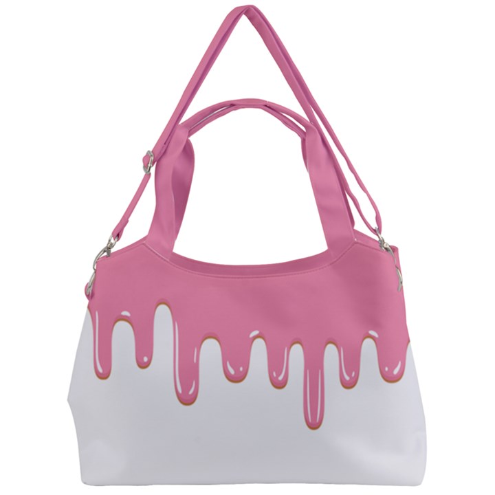 Ice Cream Pink melting background Double Compartment Shoulder Bag