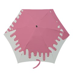 Ice Cream Pink Melting Background Bubble Gum Mini Folding Umbrella by genx