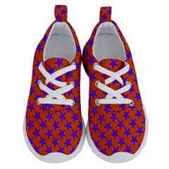 Purple Stars Pattern On Orange Running Shoes by BrightVibesDesign