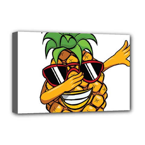 Dabbing Pineapple Sunglasses Shirt Aloha Hawaii Beach Gift Deluxe Canvas 18  X 12  (stretched) by SilentSoulArts