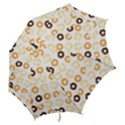 Donuts Pattern With Bites bright pastel blue and brown Cropped Sweatshirt Hook Handle Umbrellas (Small) View2