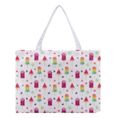 Popsicle Juice Watercolor With Fruit Berries And Cherries Summer Pattern Medium Tote Bag by genx