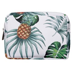 Pineapple Tropical Jungle Giant Green Leaf Watercolor Pattern Make Up Pouch (medium) by genx