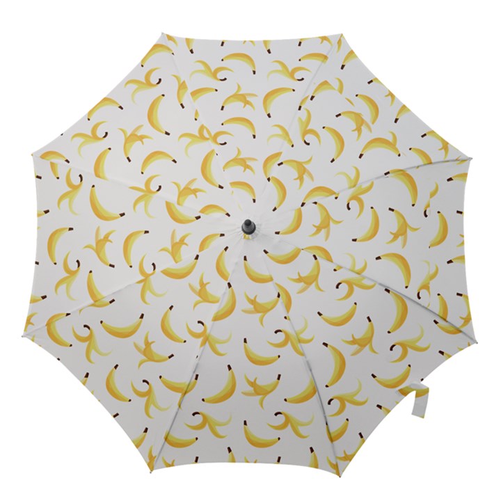 Yellow Banana and peels pattern with polygon retro style Hook Handle Umbrellas (Small)