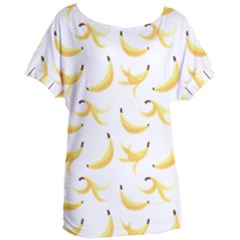 Yellow Banana And Peels Pattern With Polygon Retro Style Women s Oversized Tee by genx