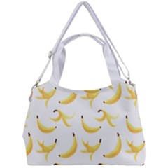 Yellow Banana And Peels Pattern With Polygon Retro Style Double Compartment Shoulder Bag by genx