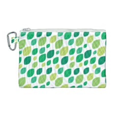 Leaves Green Modern Pattern Naive Retro Leaf Organic Canvas Cosmetic Bag (large) by genx