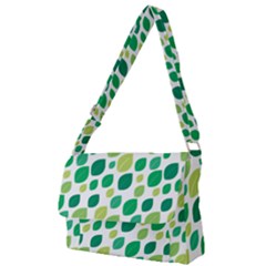 Leaves Green Modern Pattern Naive Retro Leaf Organic Full Print Messenger Bag by genx