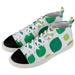 Leaves Green Modern Pattern Naive Retro Leaf Organic Men s Mid-top Canvas Sneakers by genx