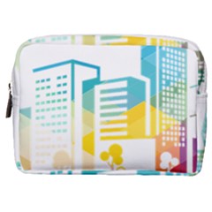 Silhouette Cityscape Building Icon Color City Make Up Pouch (medium) by Sudhe