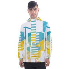 Silhouette Cityscape Building Icon Color City Men s Front Pocket Pullover Windbreaker by Sudhe