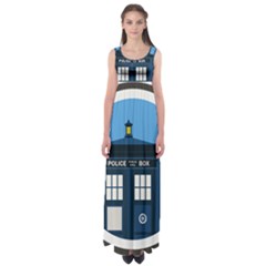 Doctor Who Tardis Empire Waist Maxi Dress by Sudhe