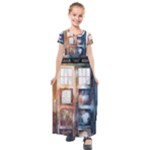 Tardis Doctor Who Transparent Kids  Short Sleeve Maxi Dress