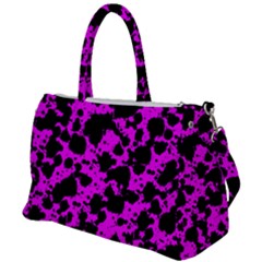 Black And Pink Leopard Style Paint Splash Funny Pattern Duffel Travel Bag by yoursparklingshop