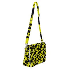 Black And Yellow Leopard Style Paint Splash Funny Pattern  Shoulder Bag With Back Zipper by yoursparklingshop