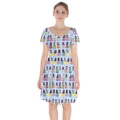Bunny Tea Short Sleeve Bardot Dress by 100rainbowdresses