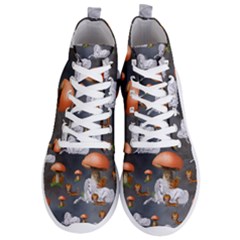 Cute Little Fairy With Unicorn, Pattern Design Men s Lightweight High Top Sneakers by FantasyWorld7