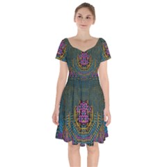 The  Only Way To Freedom And Dignity Ornate Short Sleeve Bardot Dress by pepitasart