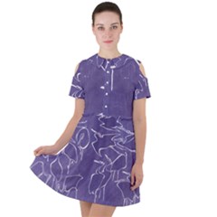Katsushika Hokusai, Egrets From Quick Lessons In Simplified Drawing Short Sleeve Shoulder Cut Out Dress  by Valentinaart