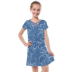 Katsushika Hokusai, Egrets From Quick Lessons In Simplified Drawing Kids  Cross Web Dress by Valentinaart