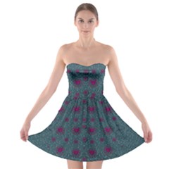 Lovely Ornate Hearts Of Love Strapless Bra Top Dress by pepitasart