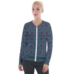 Lovely Ornate Hearts Of Love Velour Zip Up Jacket by pepitasart