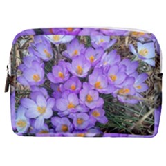 Signs Of Spring Purple Crocua Make Up Pouch (medium) by Riverwoman