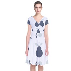 Apples Pears Continuous Short Sleeve Front Wrap Dress