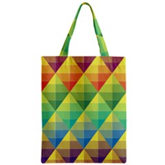 Background Colorful Geometric Triangle Zipper Classic Tote Bag by HermanTelo